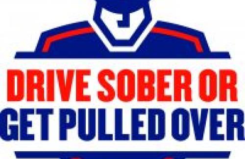 "Drive sober or get pulled over." With police officer icon